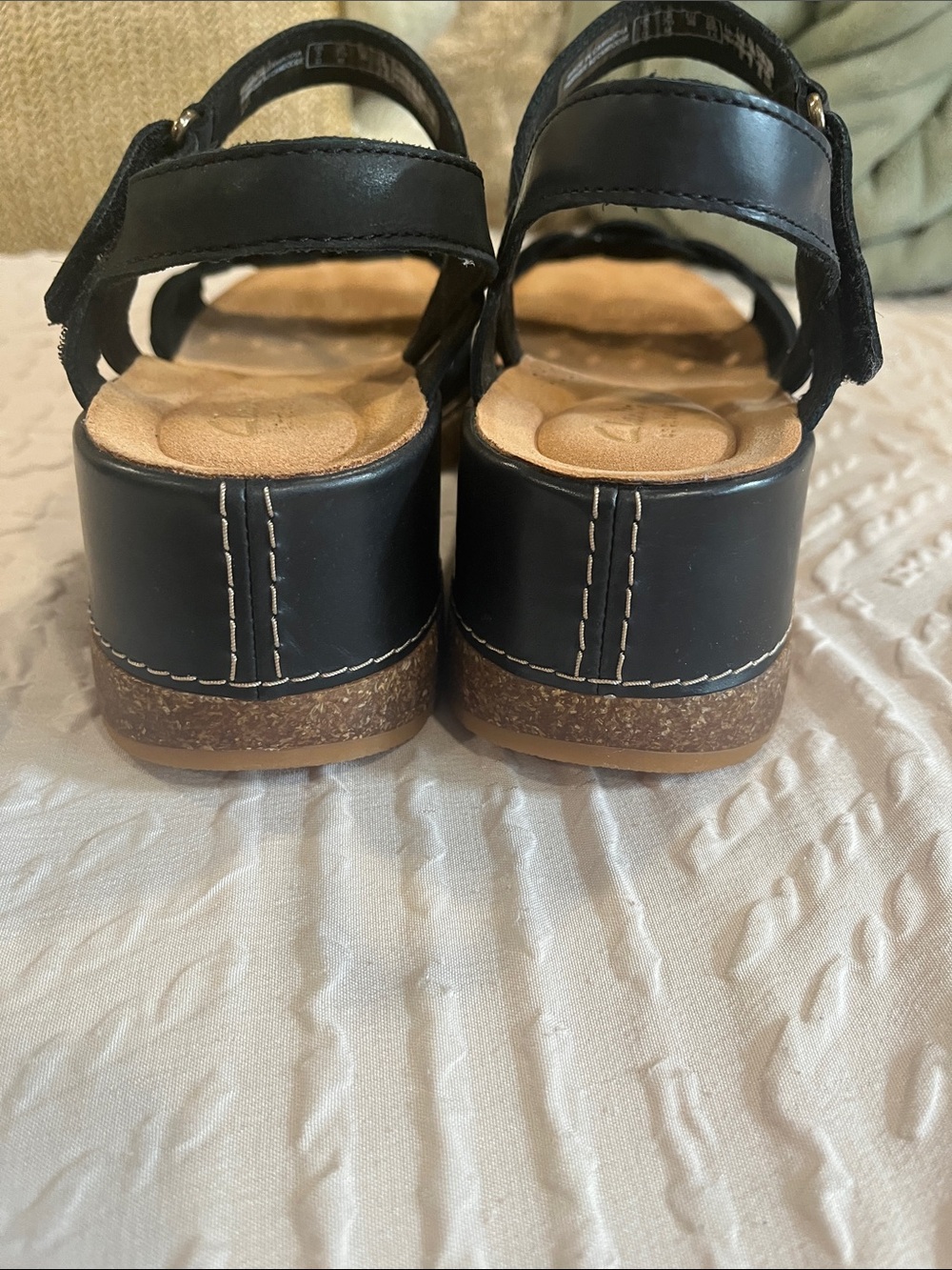 NWOT…Clarks Black Braided-Strap Platform Sandals - Picture 5 of 8